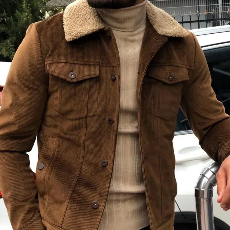 Mens Denim Style Shearling Fur Collar Suede Leather Jacket Causal Sherpa Fashion Bomber Genuine Leather Jacket Wholesale OEM