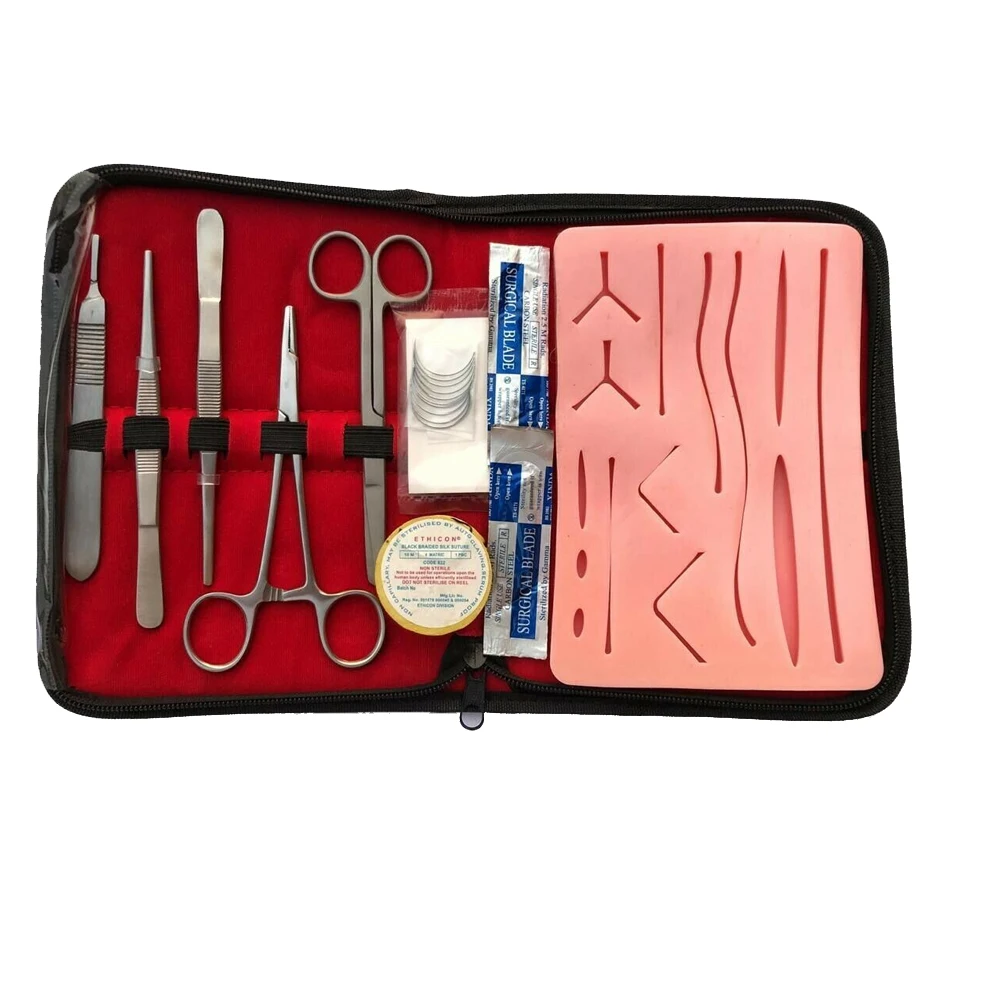Medical Students Anatomy Biology Dissection Kit With Case Stainless Steel Made Scalpel / Blade Scissor Dissecting Kit