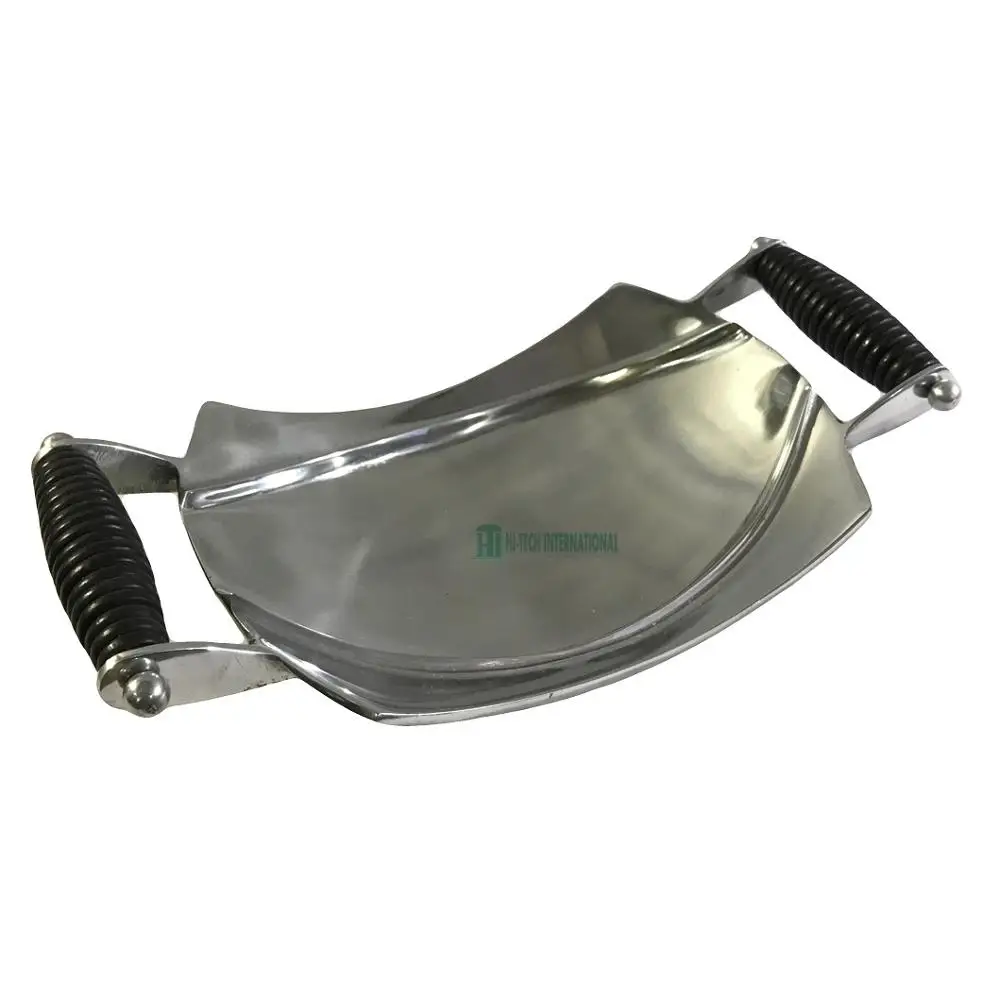Designer Serving Platter with Beaded Handles - Aluminum - Silver - Polished - Bulk - India Manufacturer - Multi Purpose - Dishes