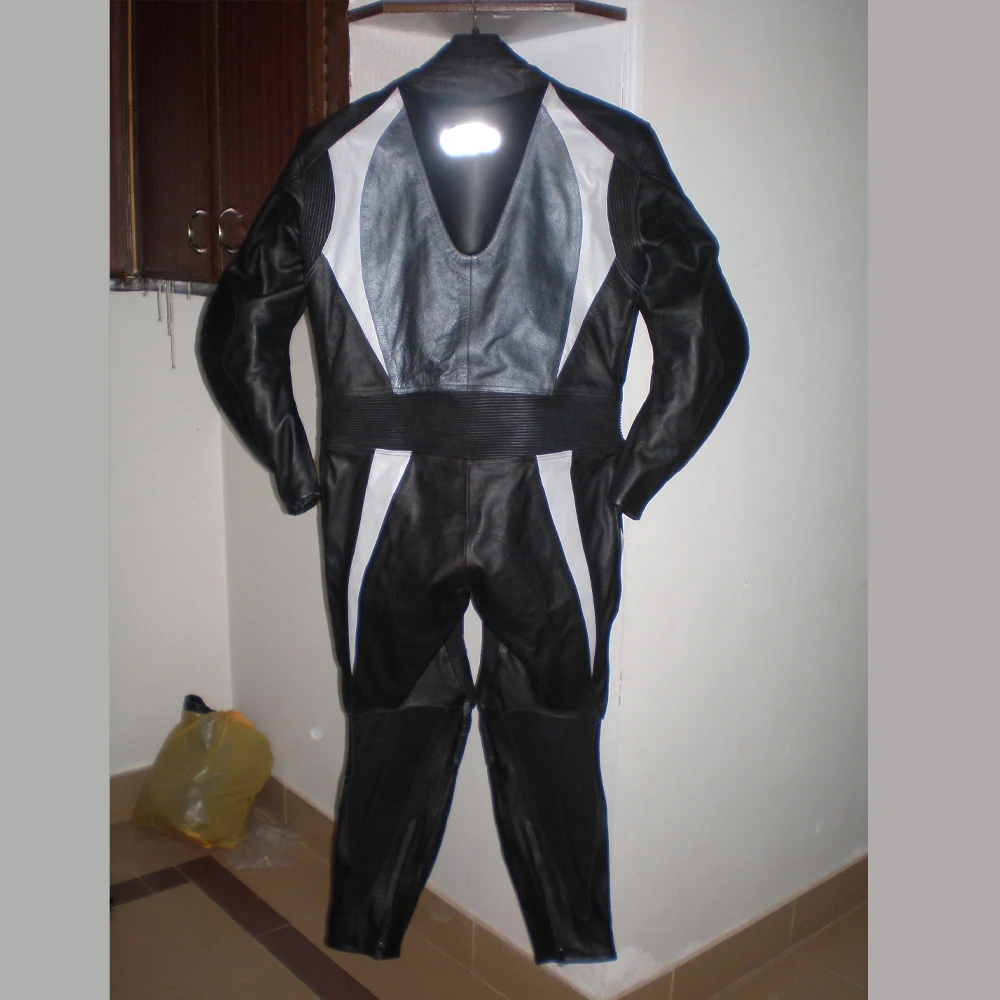 
Motorcycle Motorbike leather Riding suits Black white Green 