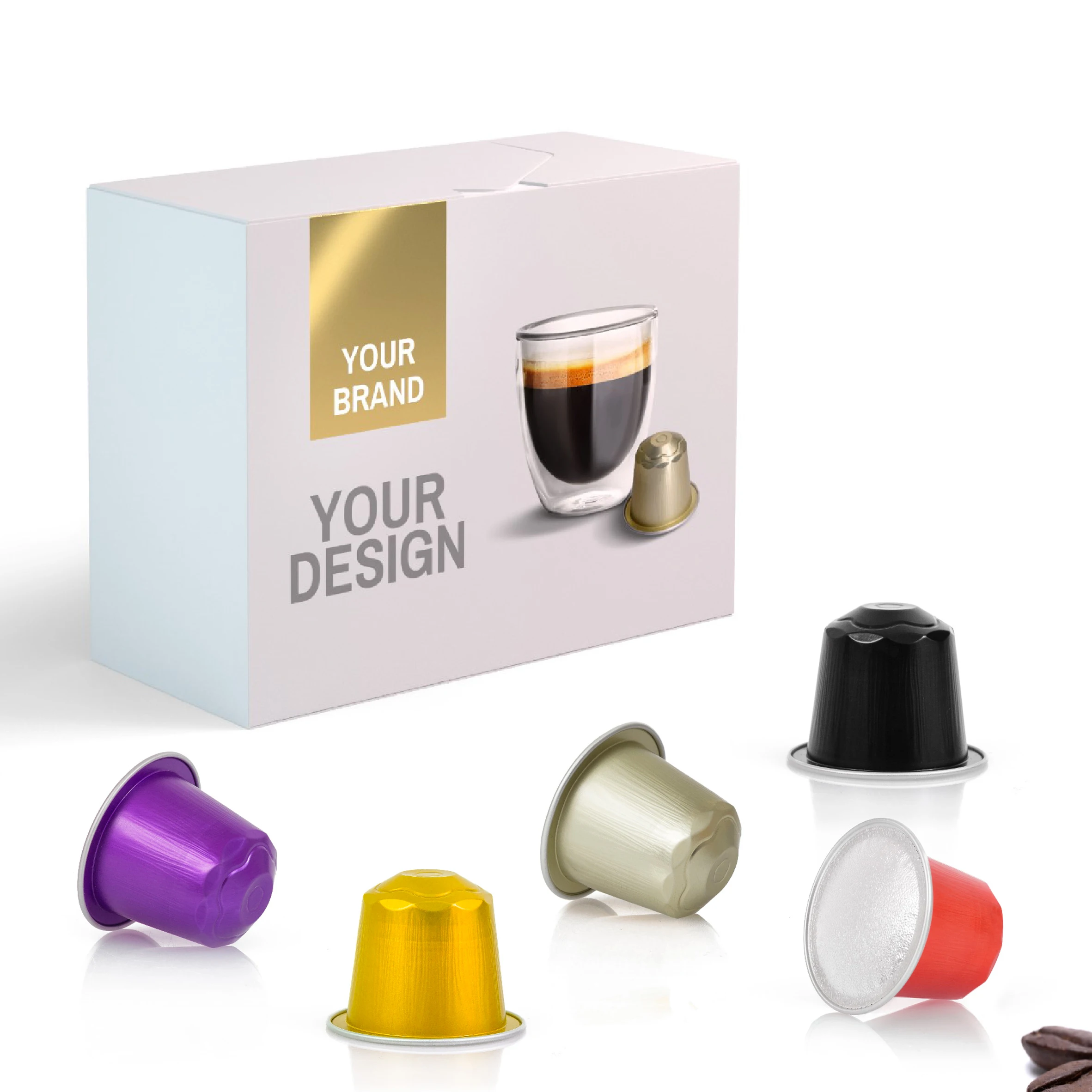 Italian Private Label coffee 100% Arabica Nespresso compatible aluminium capsules box 40 capsules