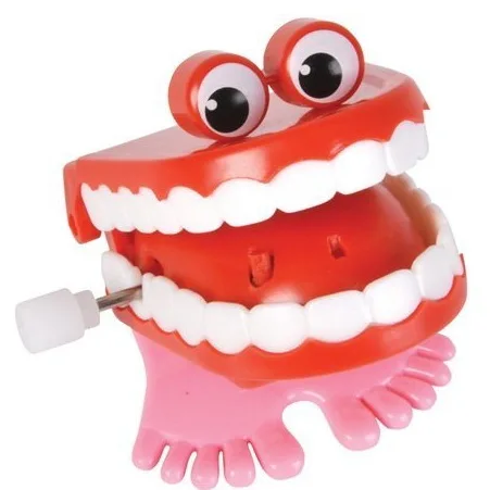 Wholesale Walking Jumping teeth Toy Wind Up Toys party favors pinata loot bag Gag