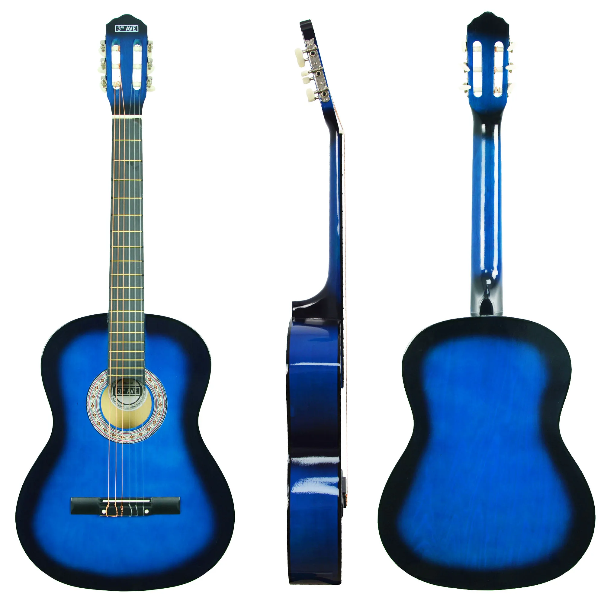 3rd Avenue STX20 4/4 Full Size Classical Guitar Pack Nylon Strings with Gigbag, Spare Strings and Tuner