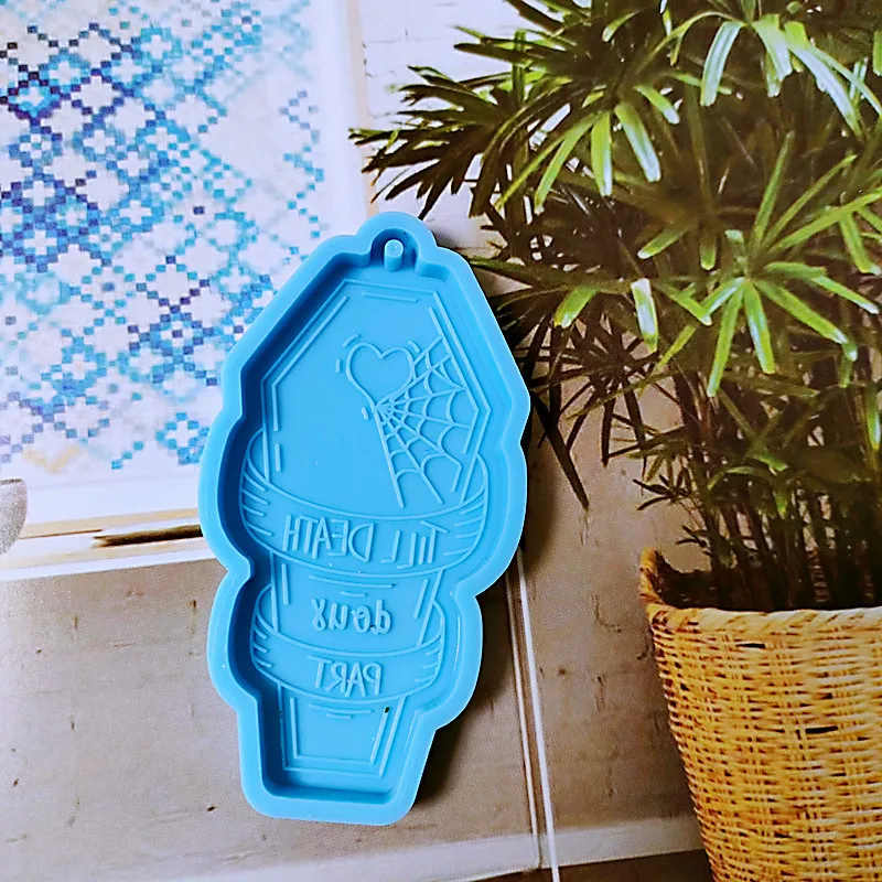 Silicone Mold Halloween Gothic Container Mold Kawaii Goth Keychain Resin Art Supplies coffin mold