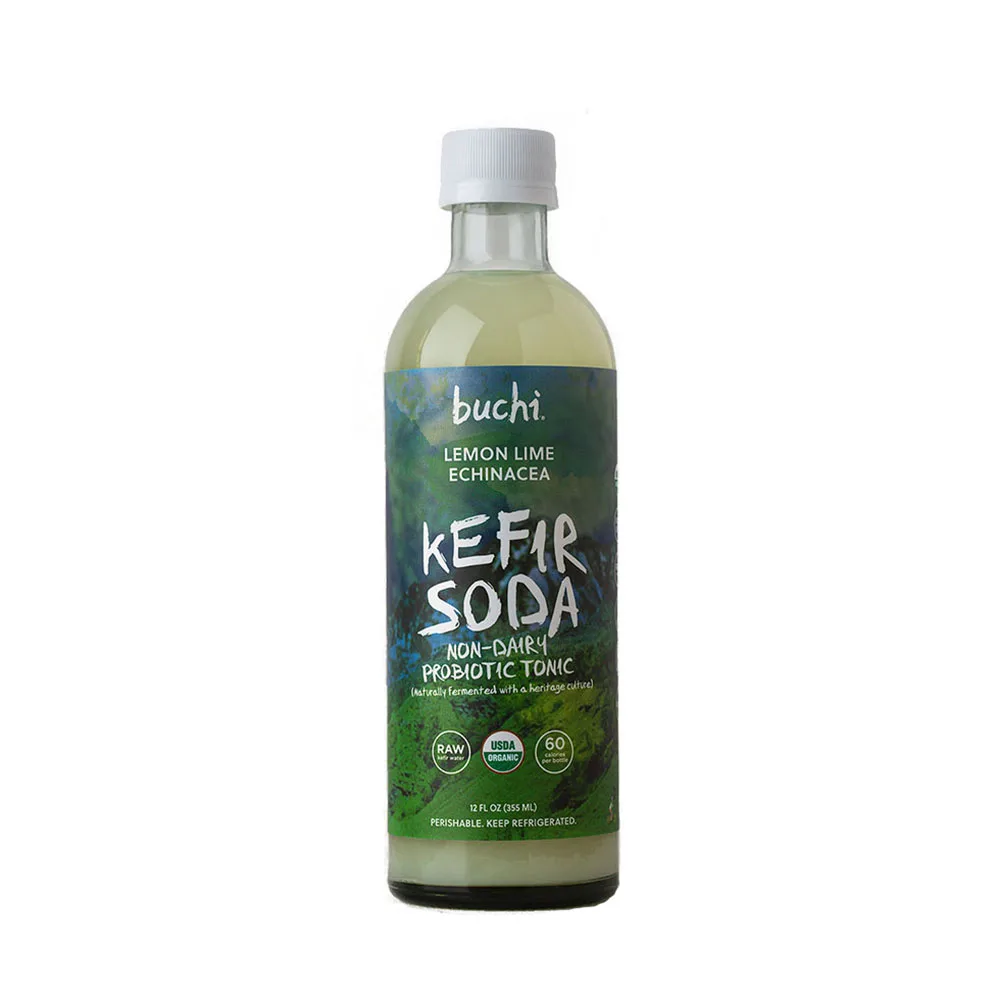 Buchi Kefir 6/12oz Lemon Lime Echinacea Organic Kefir Soda Non Dairy Probiotic Tonic Premium Quality