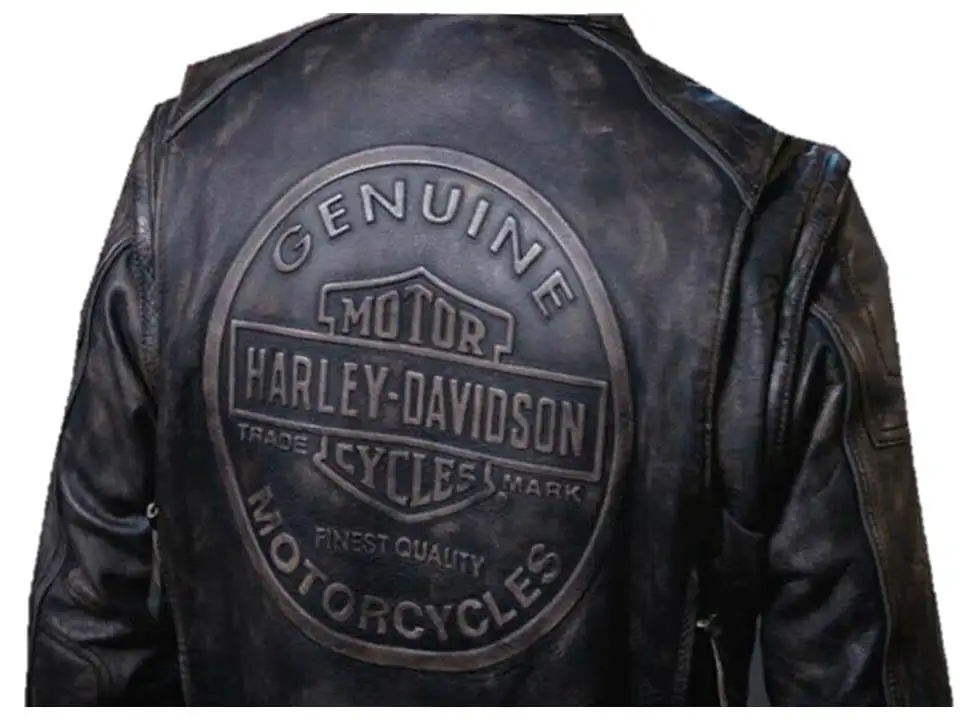  Mens Harley Davidson Dauntless Convertible 2 in 1 Biker Real Leather Jacket/