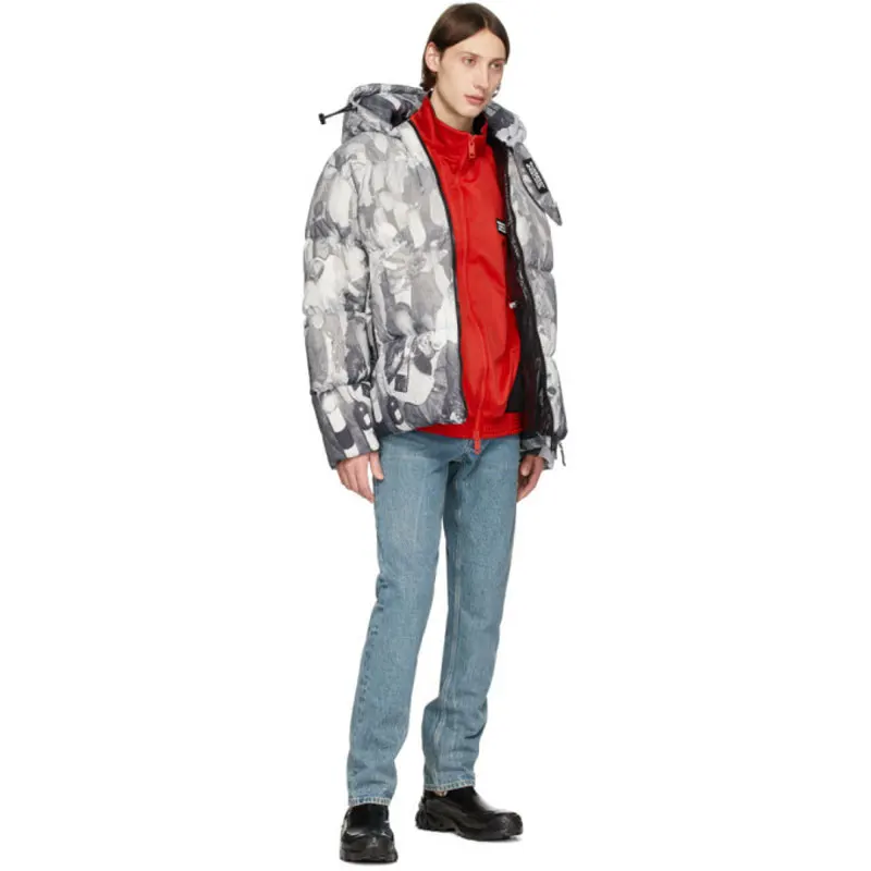 
Custom Allover Printing Stand Collar Ready Slim Fit Unisex Windbreaker Puffer Winter Jacket For Unisex 