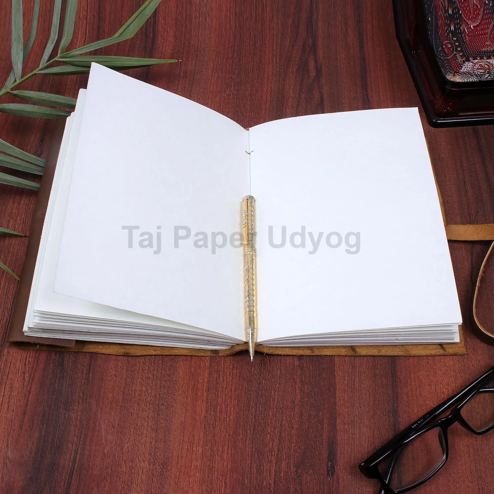 Soft Plain Leather Blank Journal Personal Organizer/Planner Handmade A5 Notebook with White Cotton Paper Diary At Best Price