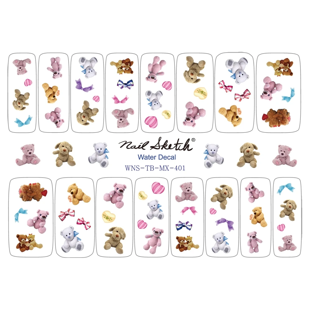 Korea Nail Super-thin Water Decals Cat Dog Animal Nail Wraps Stickers 6 types