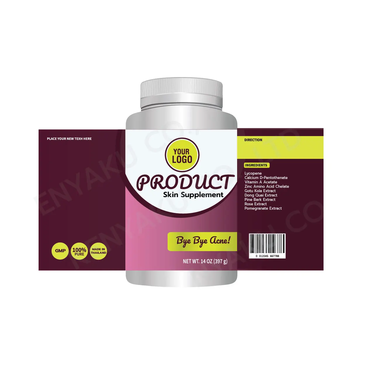 
Лучшая добавка для ухода за кожей, гормон против акне и баланса, фирменная торговая марка OEM из Таиланда 