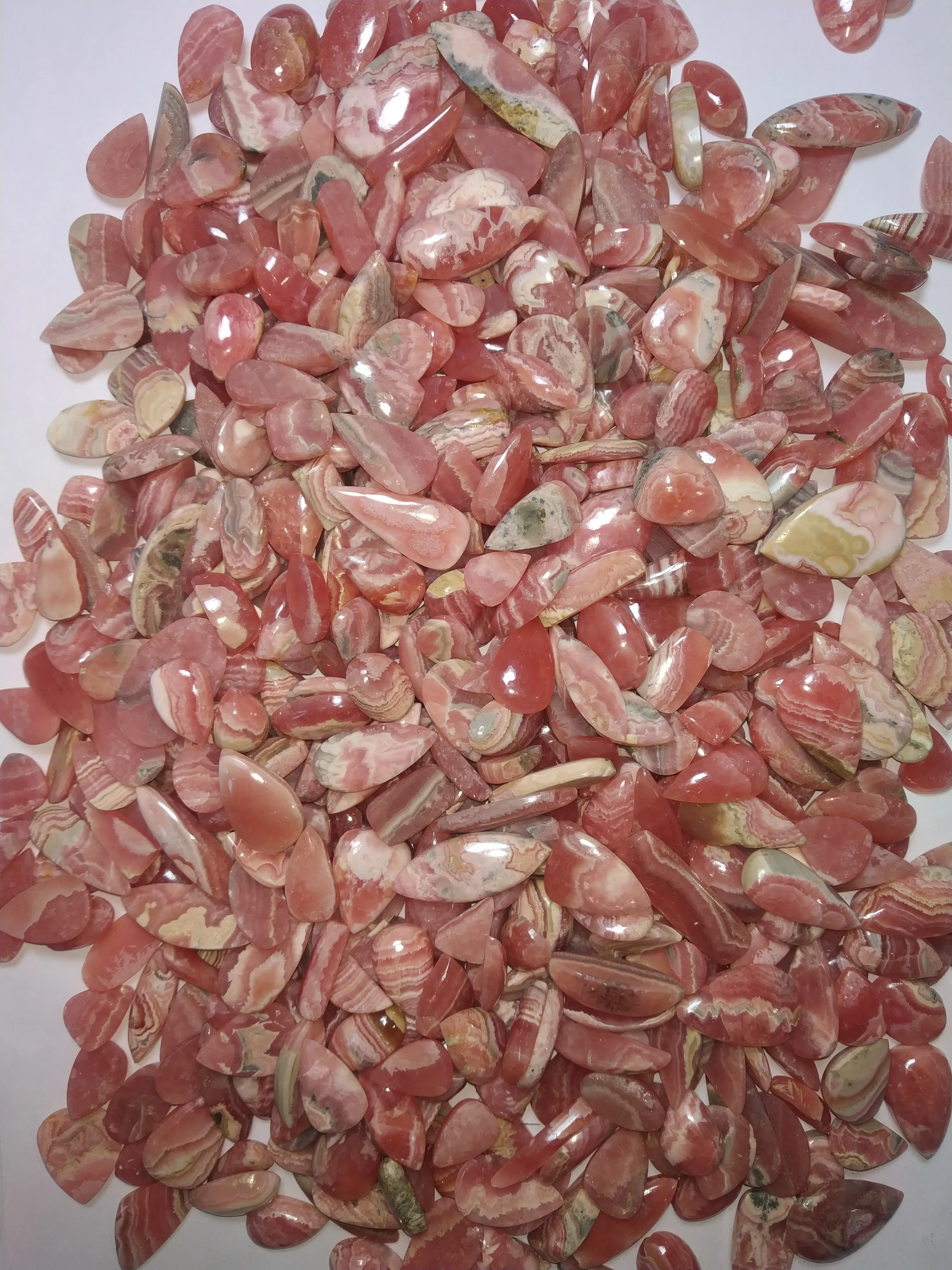 Natural Rhodochrosite Loose Gemstone Cabochon Mix Shape and Size Rhodochrosite Gemstones Lot For Jewelry Making Use at Bulk Rate