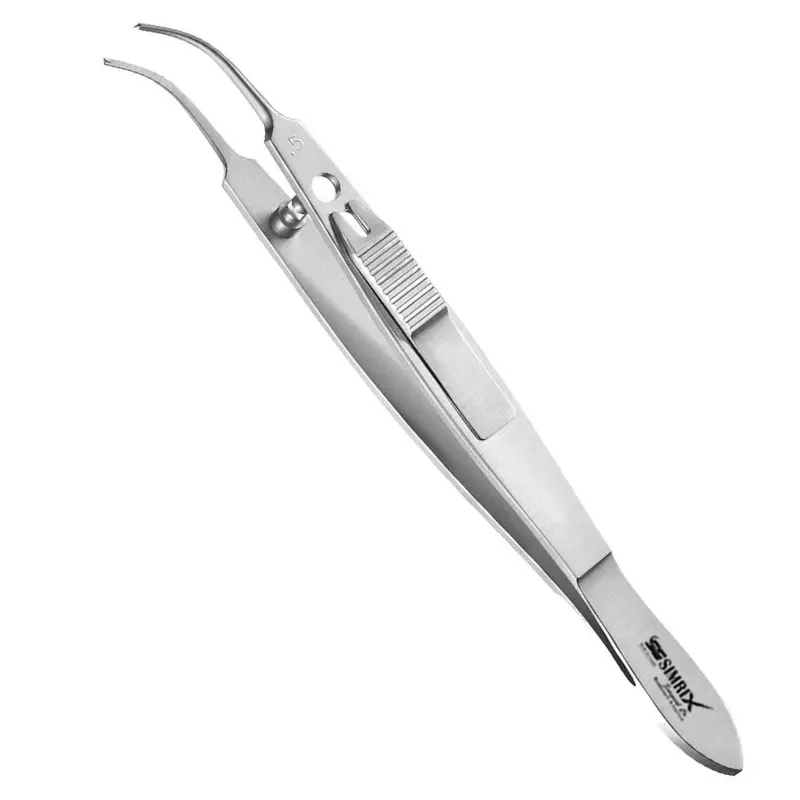 Moody зажим для фиксации левый/правый с фиксатором большого пальца изогнутые валы, 0,5 мм, 1x2 зубца