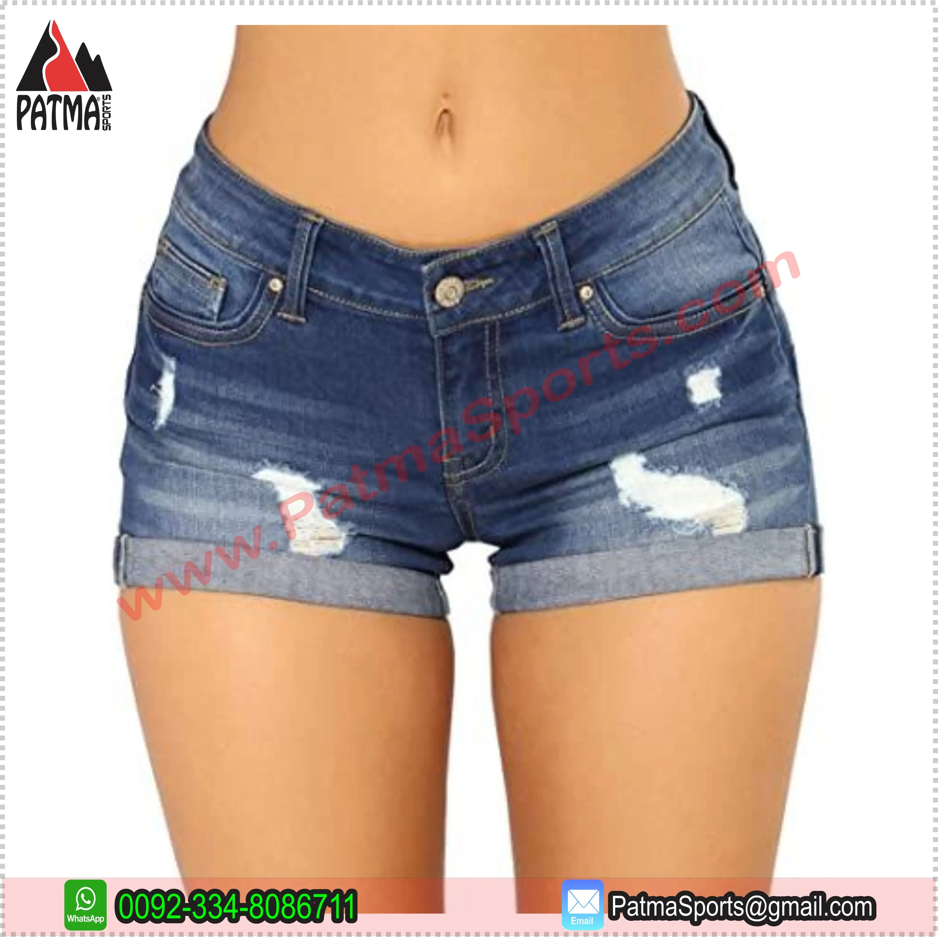 Trending Summer Sexy Hot Pant Washed Jeans Ripped Denim Pant customize Denim Shorts Jeans Shorts Pakistan Suppliers Denim Cotton