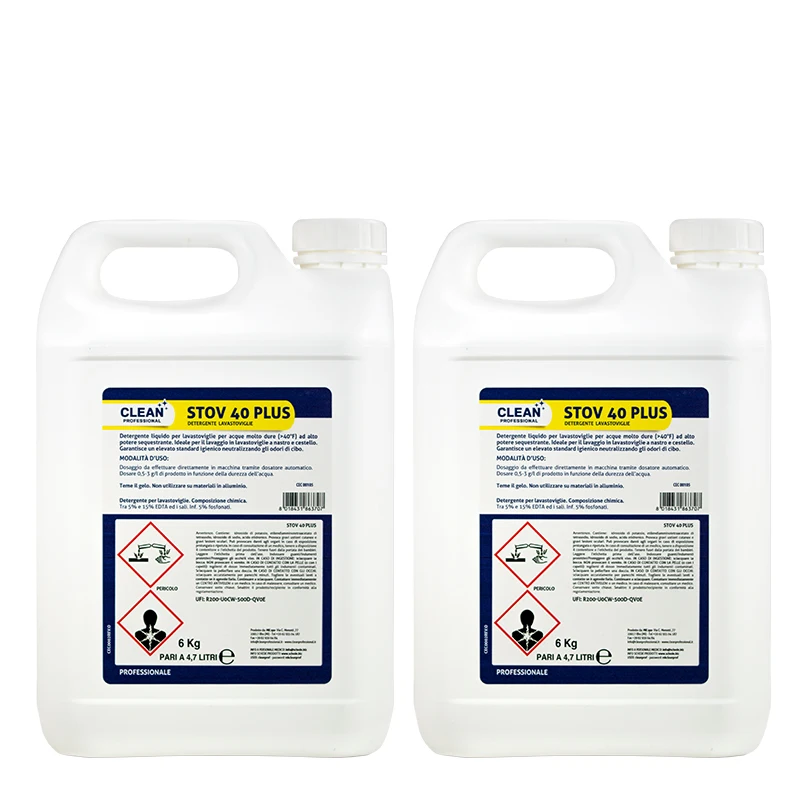 Top Quality Italian professional kitchen automatic dishwasher detergent STOV 40 PLUS 5 liters for export