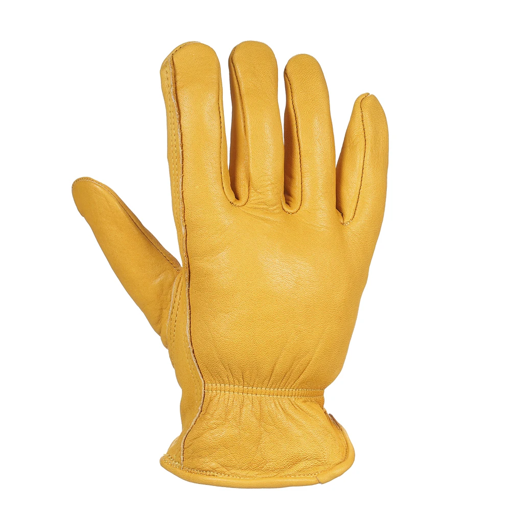 
Grain Goat Leather Wing Thumb Gardening Safety Work Driver Gloves 