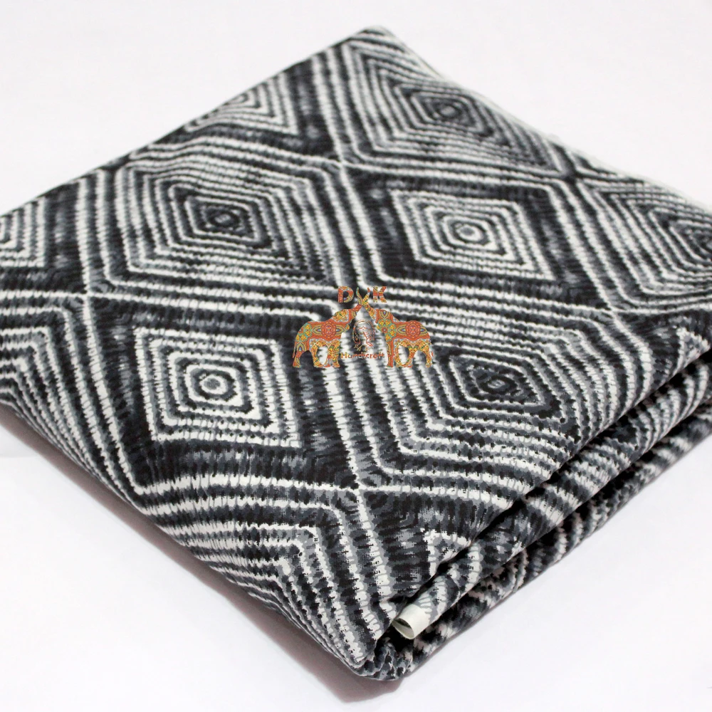Shibori Tie Dye Diamond Fabric Pure Cotton Natural Hand Dyed