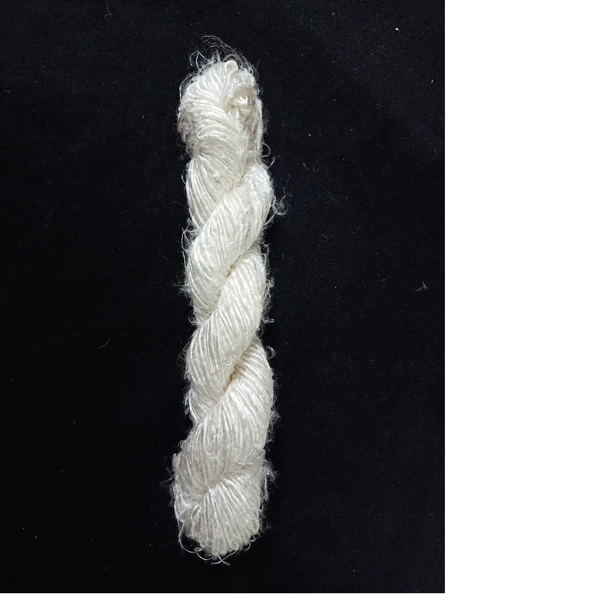 undyed banana silk yarn in 100 gram hanks suitable for dyers and weavers