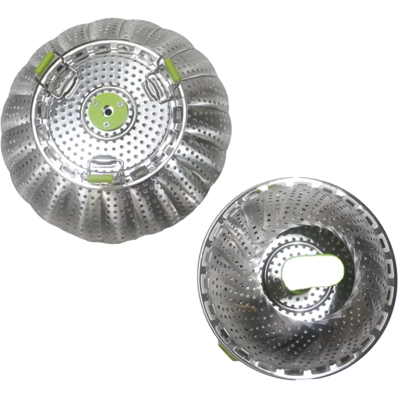 
Kitchen two-piece stainless steel metal tripod non-slip folding tray steamed vegetables steamed dumplings kitchen supplies 