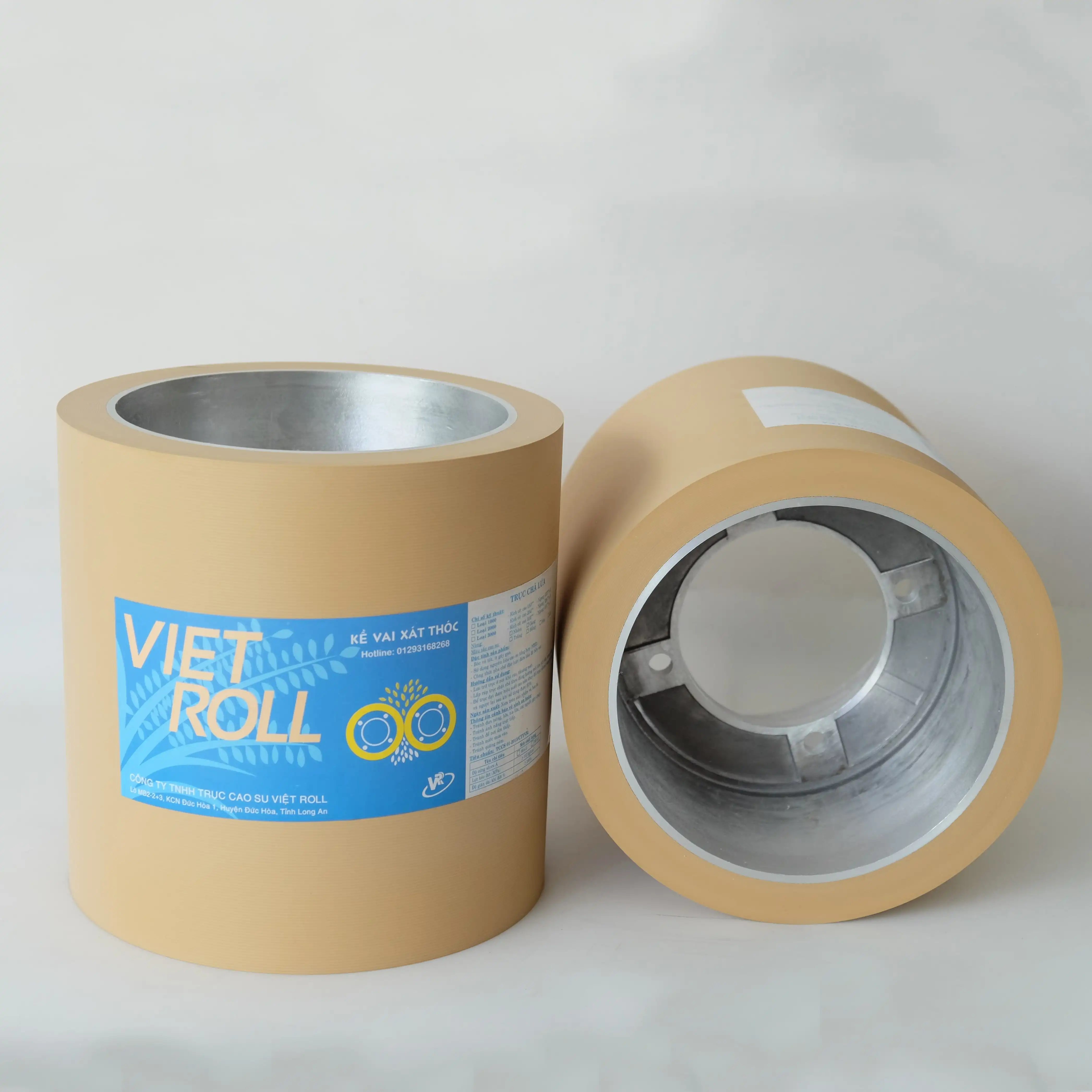 10 inch Rice Huller Rubber Roller With Aluminum Drum/ Cast Iron Core Shore A 85-95