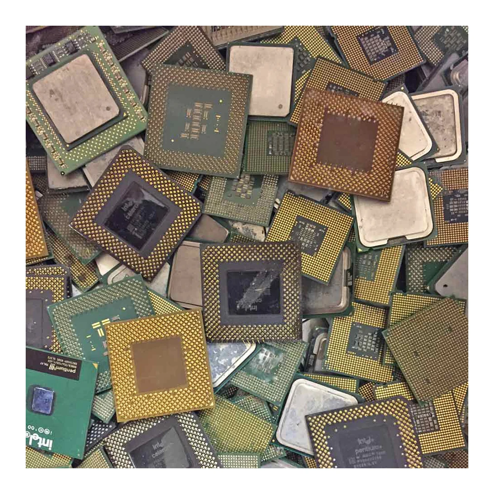 
Computer CPU Processor Scrap with Gold Pins Ram Fingers 