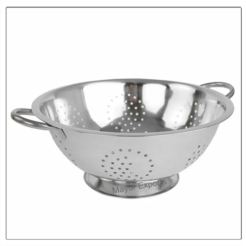 Stainless Steel Colander Metal Kitchen Deep Colander - 26 cm