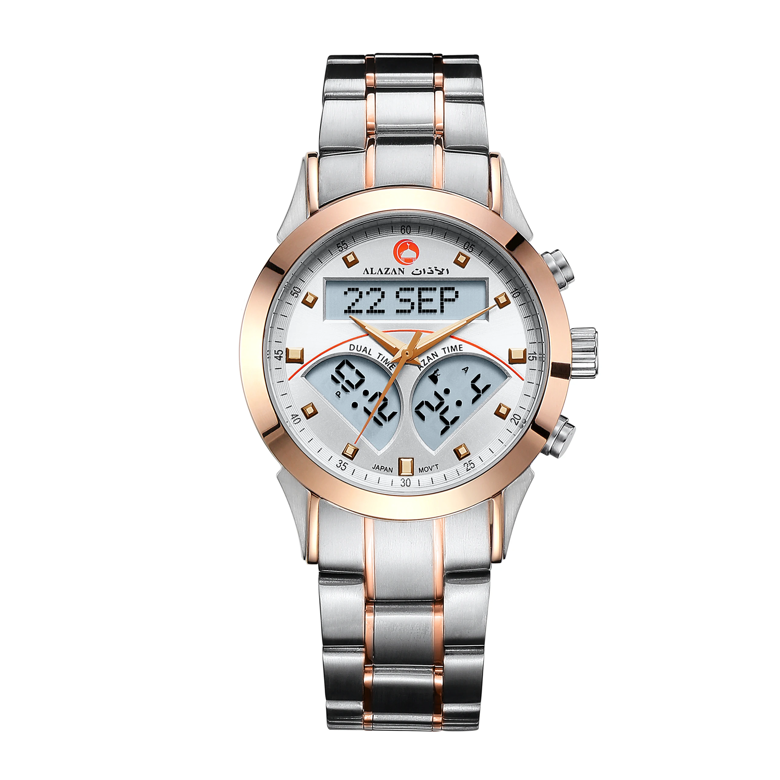 Исламские мусульманские товары azan alfajr направление пилимская молитва из нержавеющей стали qibla компас водонепроницаемые наручные часы