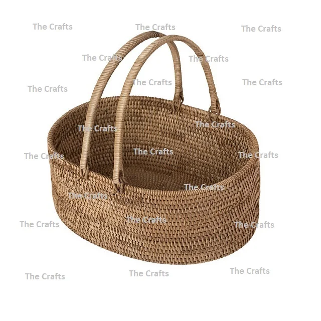 Bamboo Rattan Basket Set Of Five Different Size Storage Clothes Basket For Books Clothes And Vegetables Use
