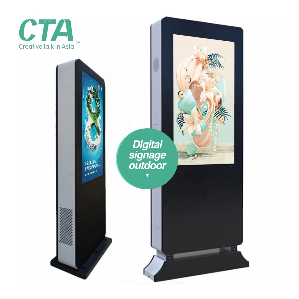 CTA environmental 49 inch outdoor totem enclosure windows display digital signage