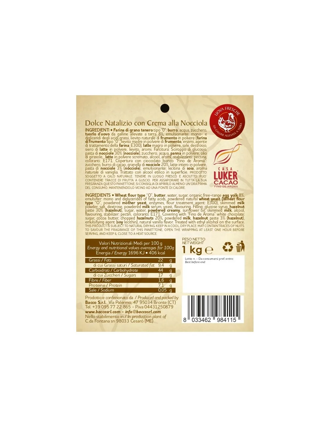 Luxury Food- Hazelnut Panettone Christams Cake