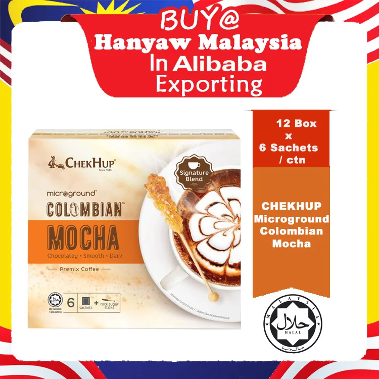 [Малайзия] Быстрая доставка + Halal Сертифицированный CHEK HUP Microground колумбийский мокко (28 г x 6 Саше 12 коробка/коробка)