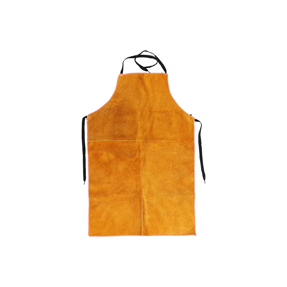 Dark Yellow cow split leather heat resistant welding apron/Best leather apron for men/Heavy duty flame resistant leather apron