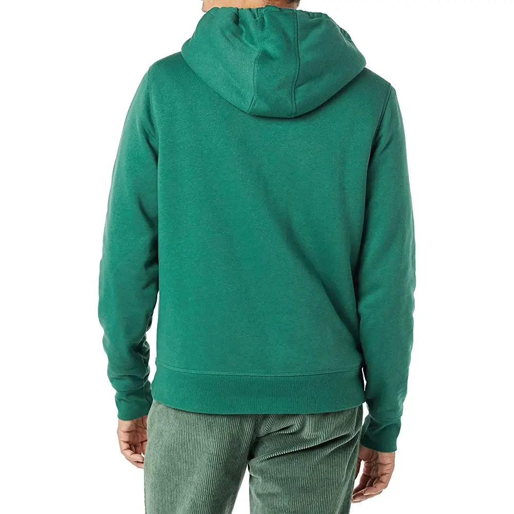 New Causal Men Design Wholesale Customized Breathable Hoodie For Men Solid Green Zipper Full Sleeves Men Hoodie