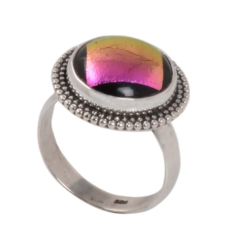 Wholesale Dichroic Glass 925 Sterling Silver Ring