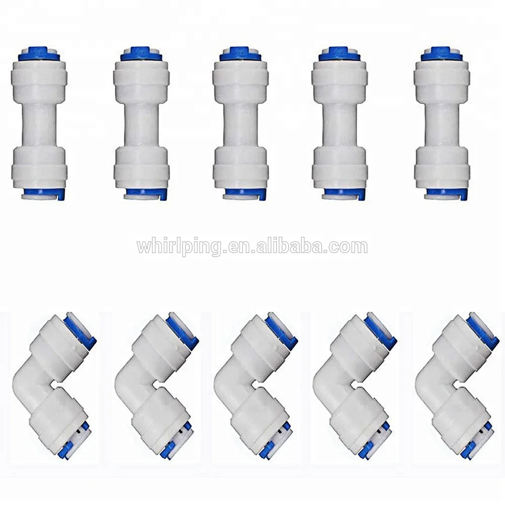 Cincosolar-water connector plastic white, 1/4, fast connection, water filter parts