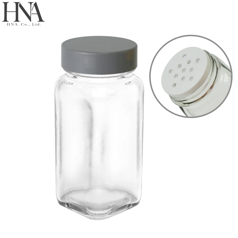 
HNA Taiwan Made Glass Spice Bottle Container Set with Shaker Lids 