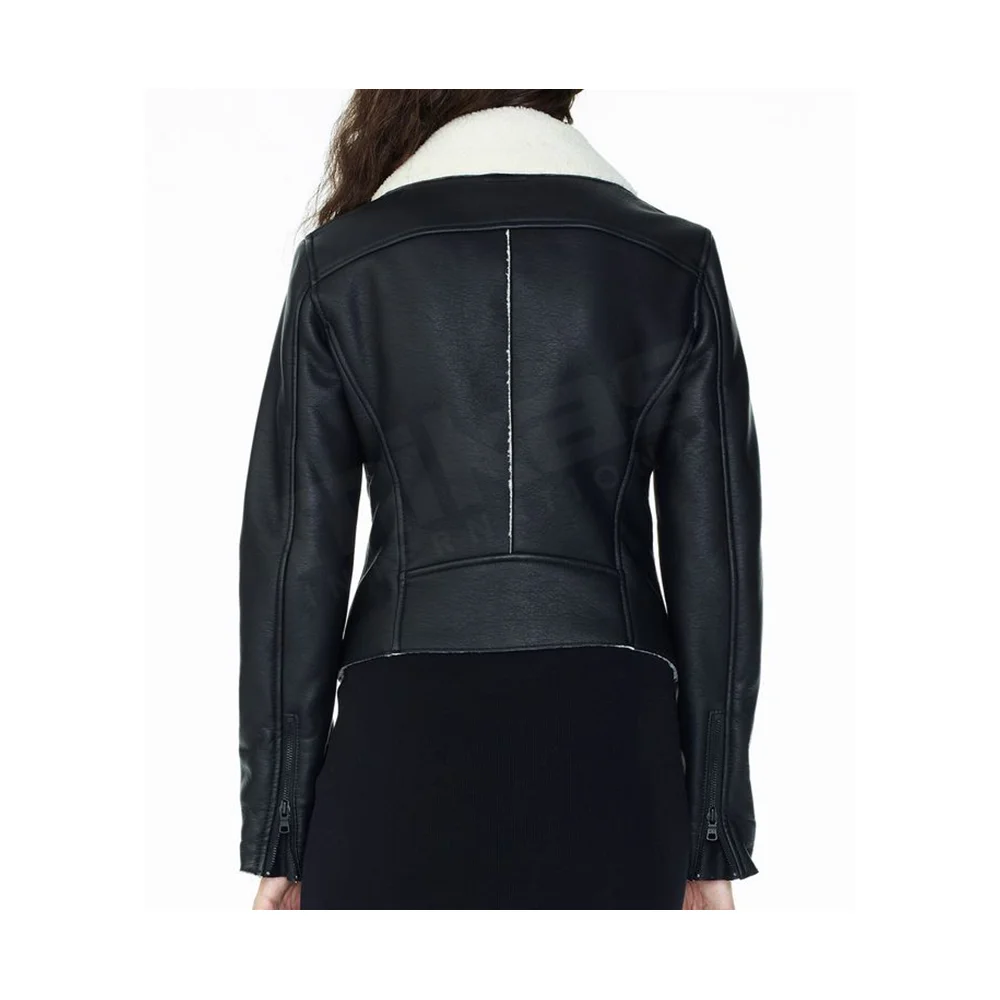 Wholesale Custom Team Ladies Fashion Coat Cropped Faux Leather Moto Waterproof Women Jacket