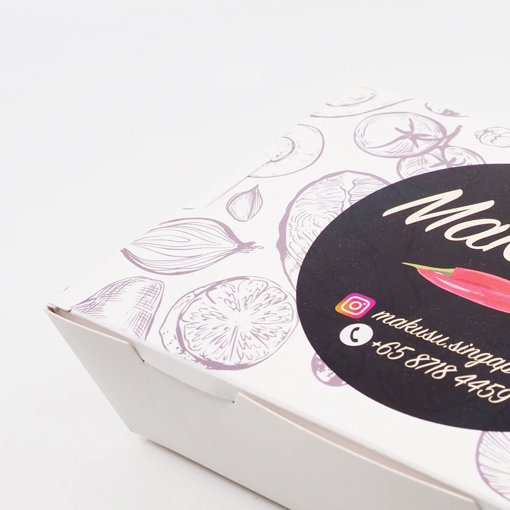 Высокая технология печати индивидуальный цветной логотип пищевой контейнер на вынос из крафтовой бумаги для коробки ланча и салата