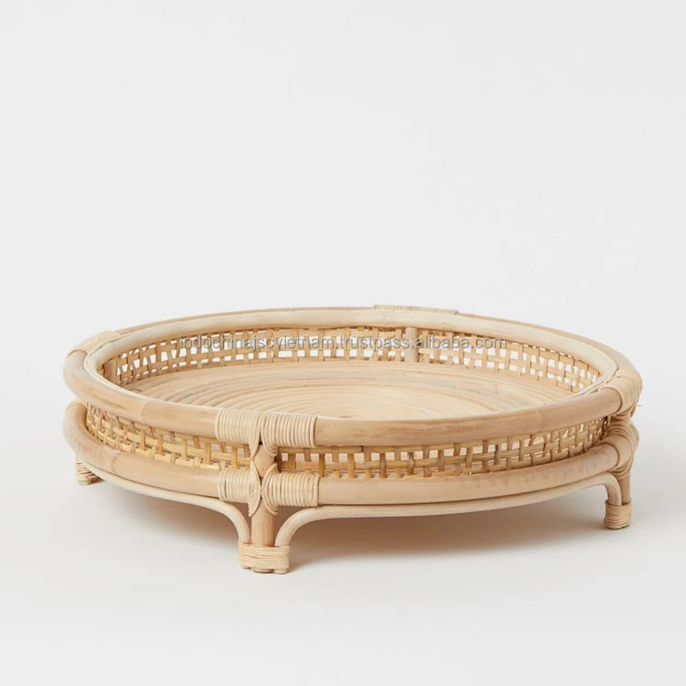 Rattan Tray Basket with fixed frame on legs Decor Home Wholesale
