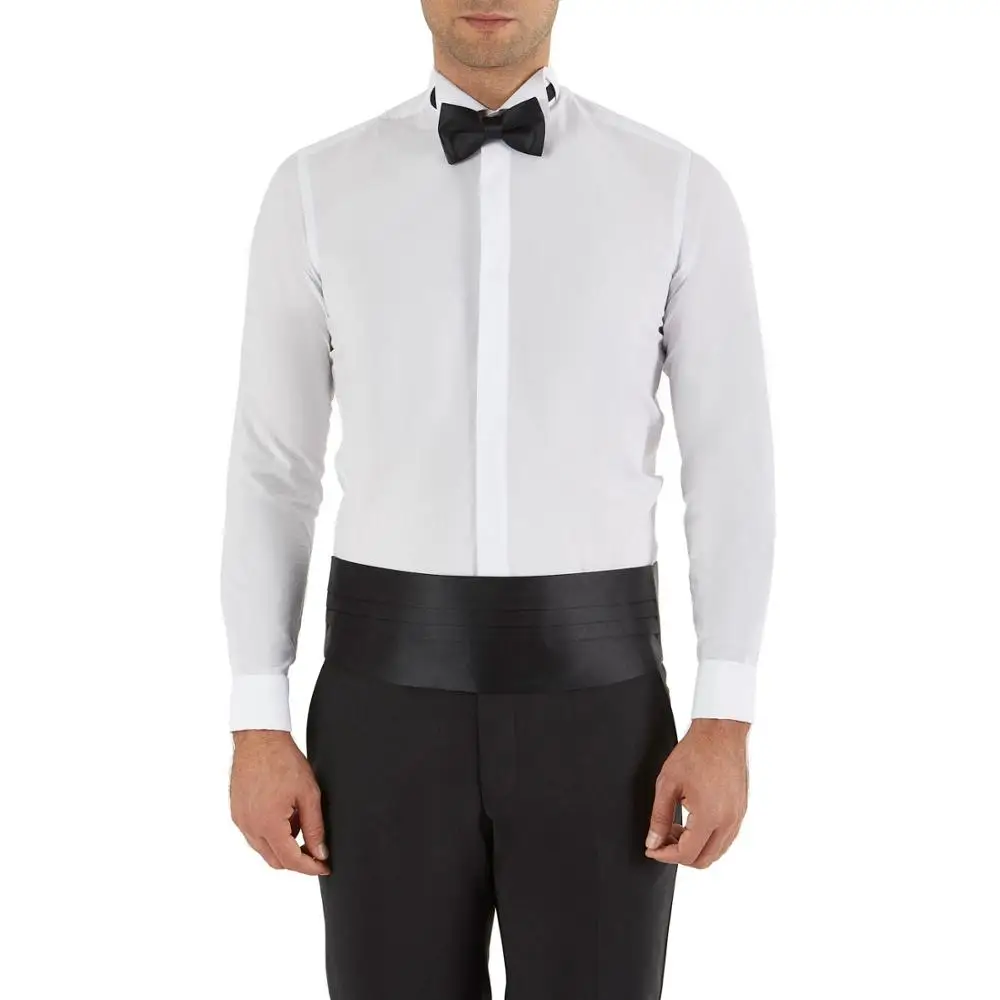 
Новый сезон 70 хлопок 30 полиэстер подходит для курения смокинг Белые Мужские приталенные рубашки 