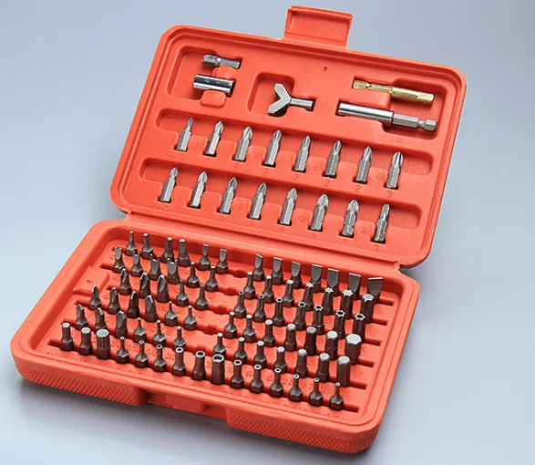 100 Pieces Security Bit Set With Case CR-V Torx Hex Key Security Screwdriver Bit Set