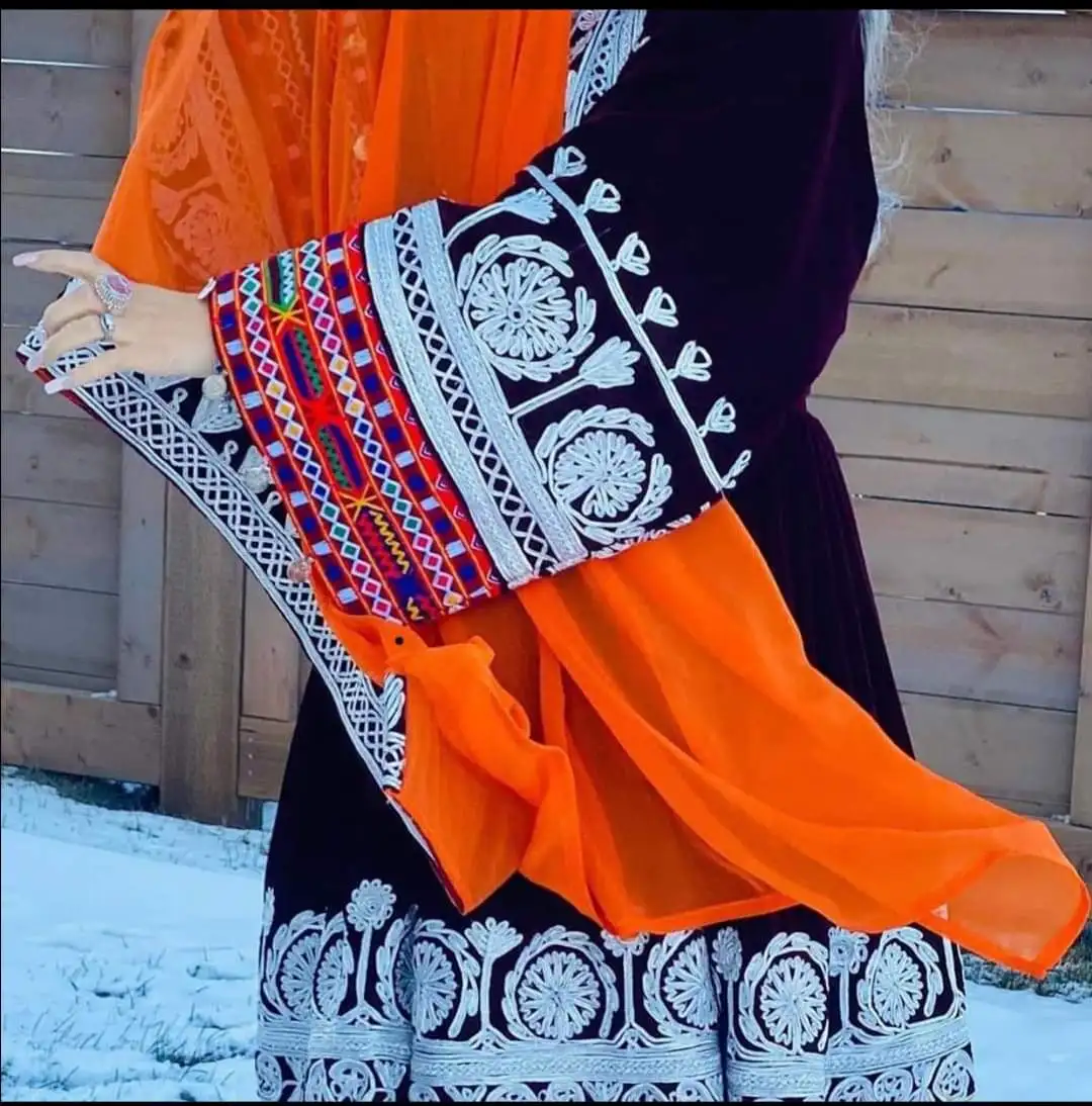 New Designs 2022 2023 Afghani Kuchi Dresses For Eid quality solid color Embroidery long sleeve Afghan women dress