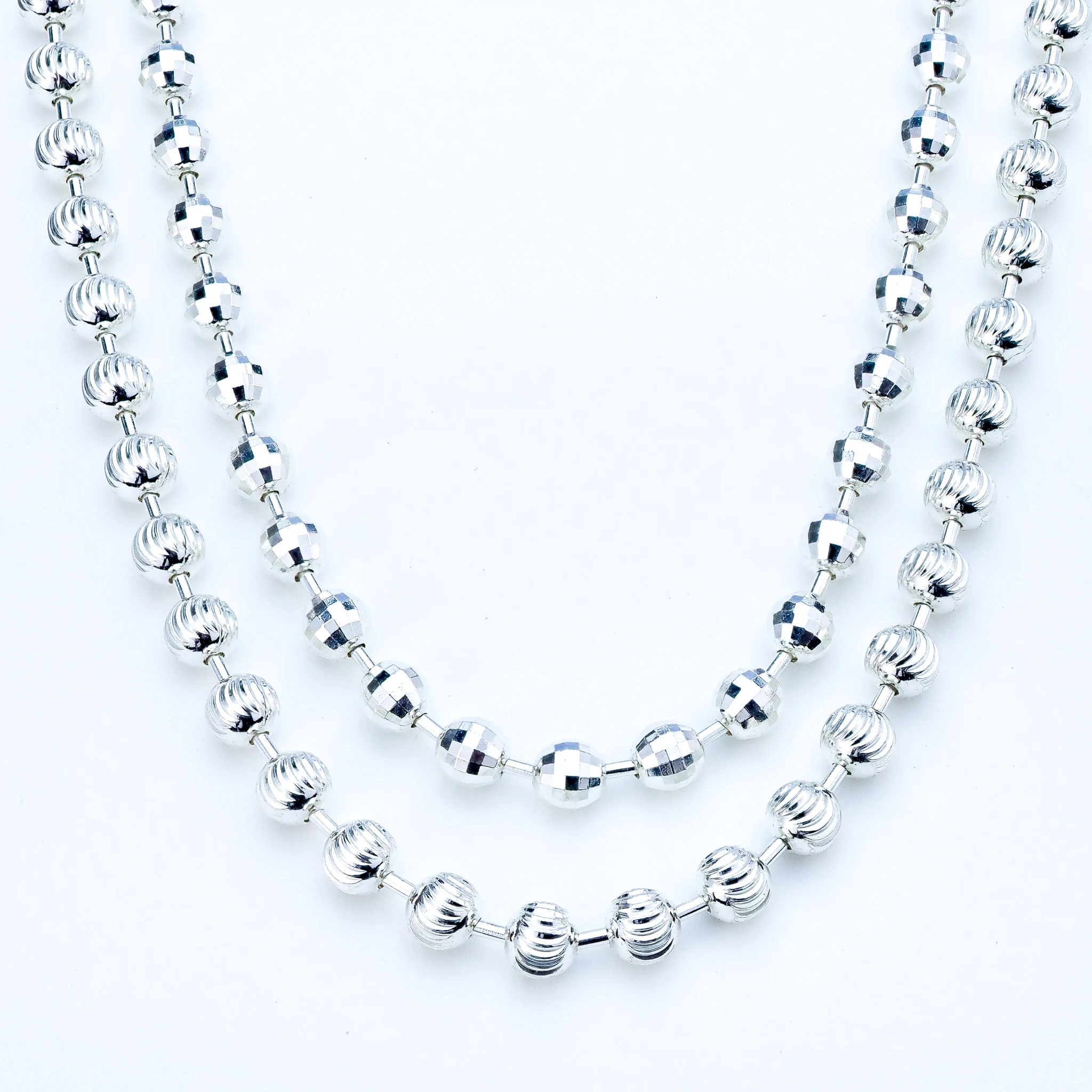 Женская цепочка из серебра 925 пробы с бусинами ожерелье сверкающих бусин бриллиантами Таиланда