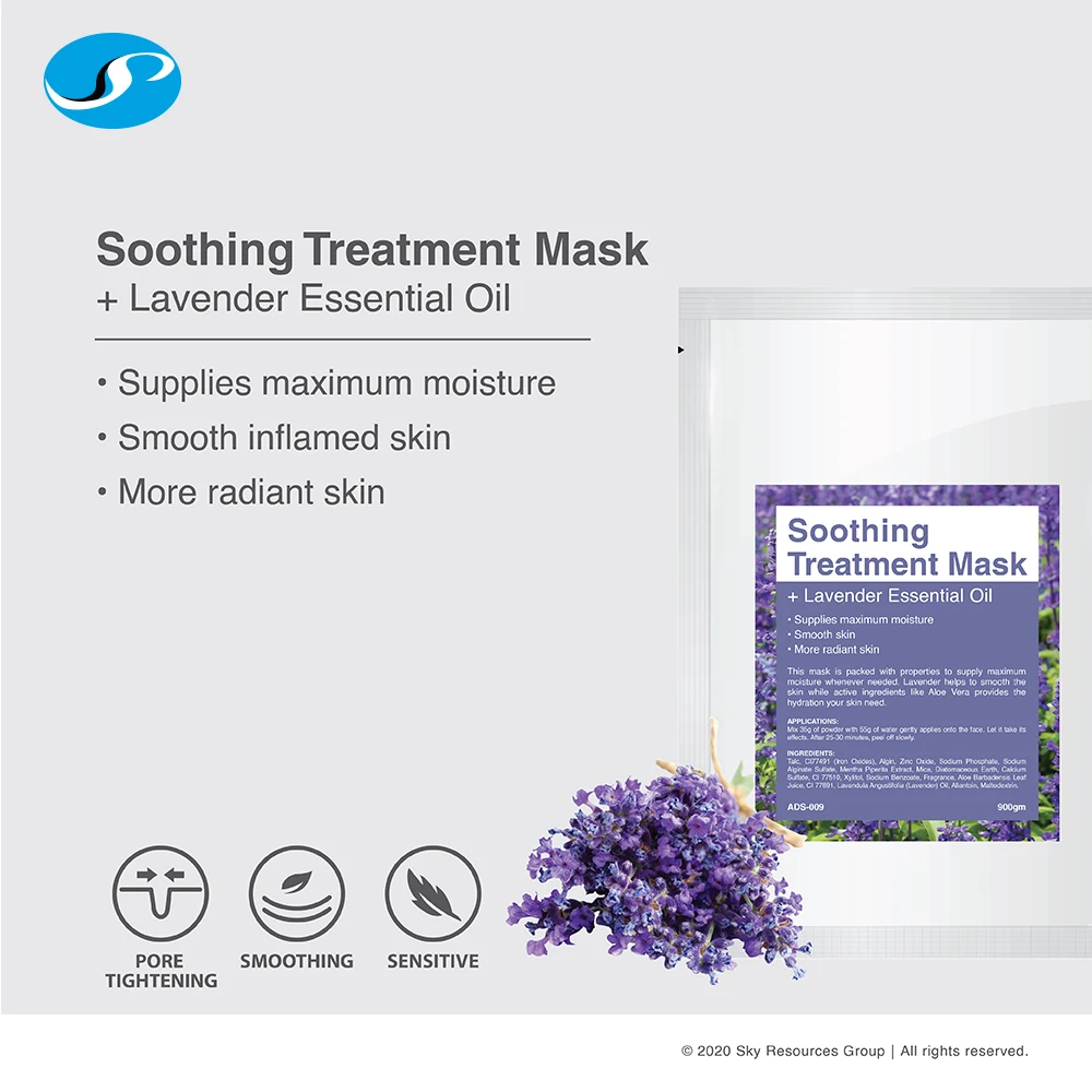 Best Calming effect Provide Maximum Moisture	Lavender + Aloe Vera Powder Mask Beauty Skin Care	for sensitive skin wholesale OEM