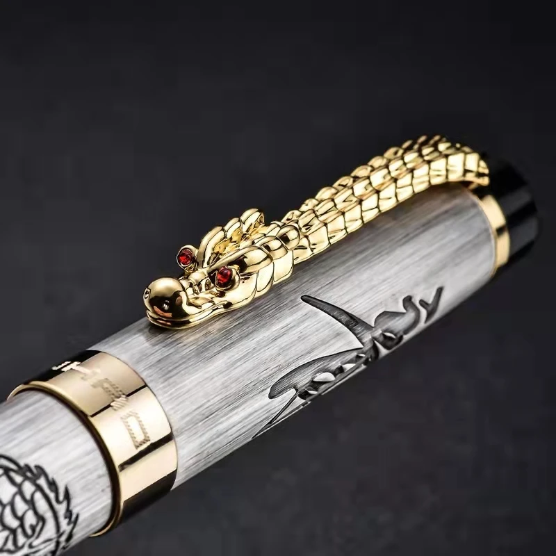 Jinhao 888 series 0.7mm Chinese nation ballpoint pen dragon head pen clip inlaid with dragon pearl crystal business gifts