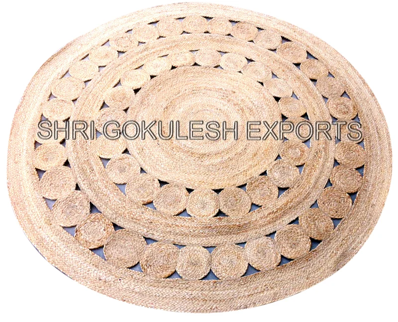 Handmade Indian High Quality Latest Design 100% Natural Jute Braided Rugs and Floor  Carpet