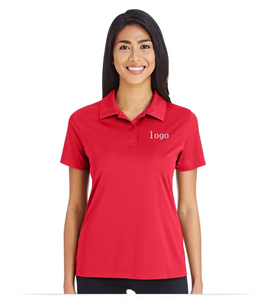 Export Quality 100% Cotton Pique fabric New Fashion short sleeve Ladies Polo