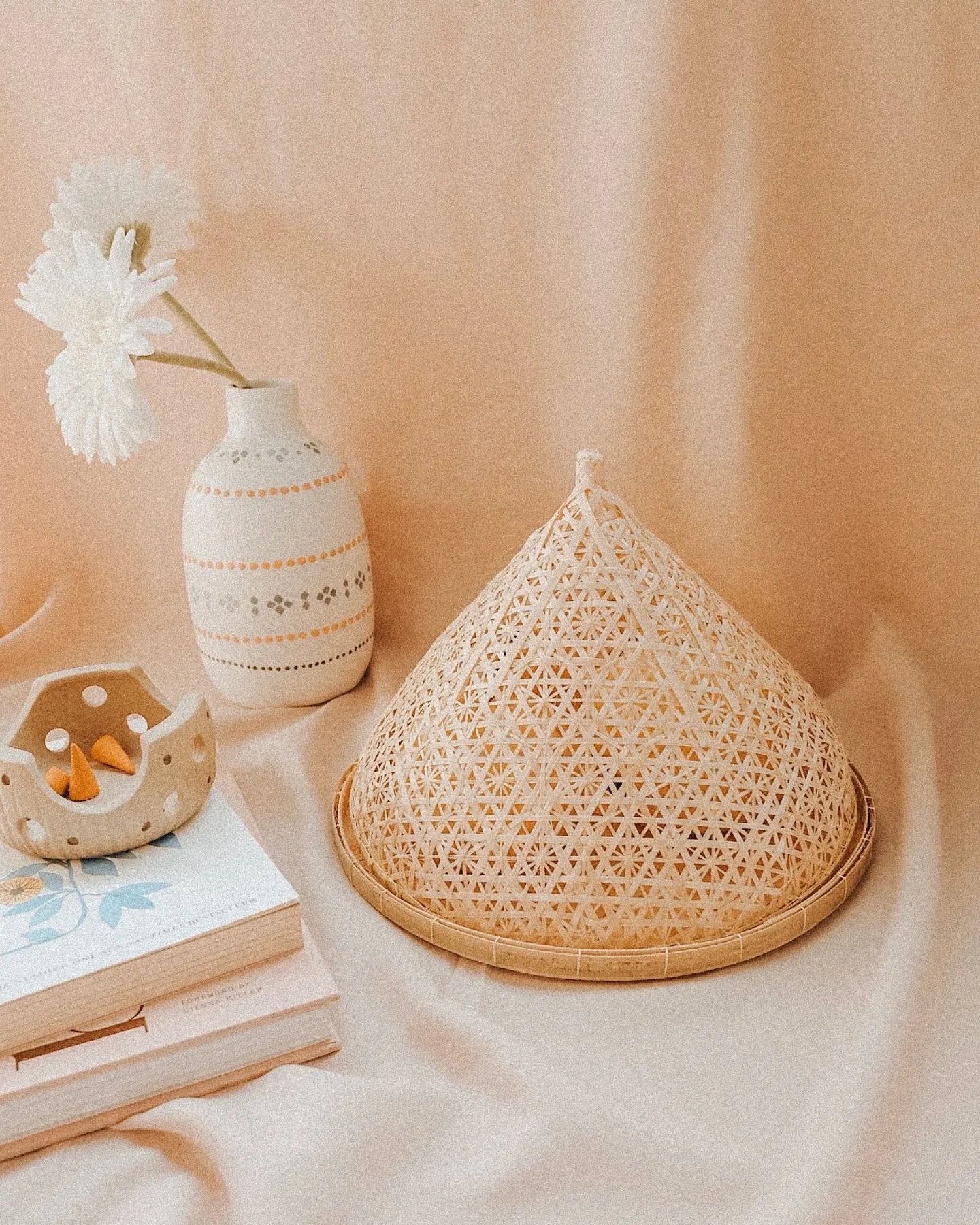 Modern style natural bamboo food cover wicker basket tent biodegradable supplier from Vietnam