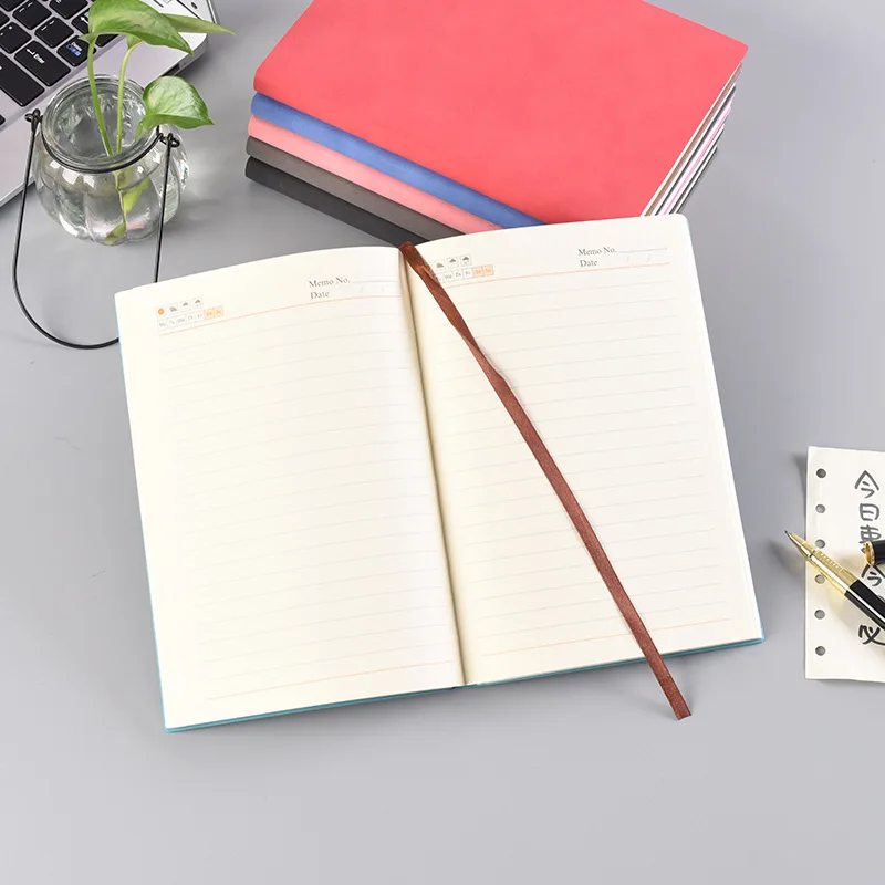 
Custom Logo Cheap A5 A6 Business Planner Diary Embossed Pu Leather Notebook 