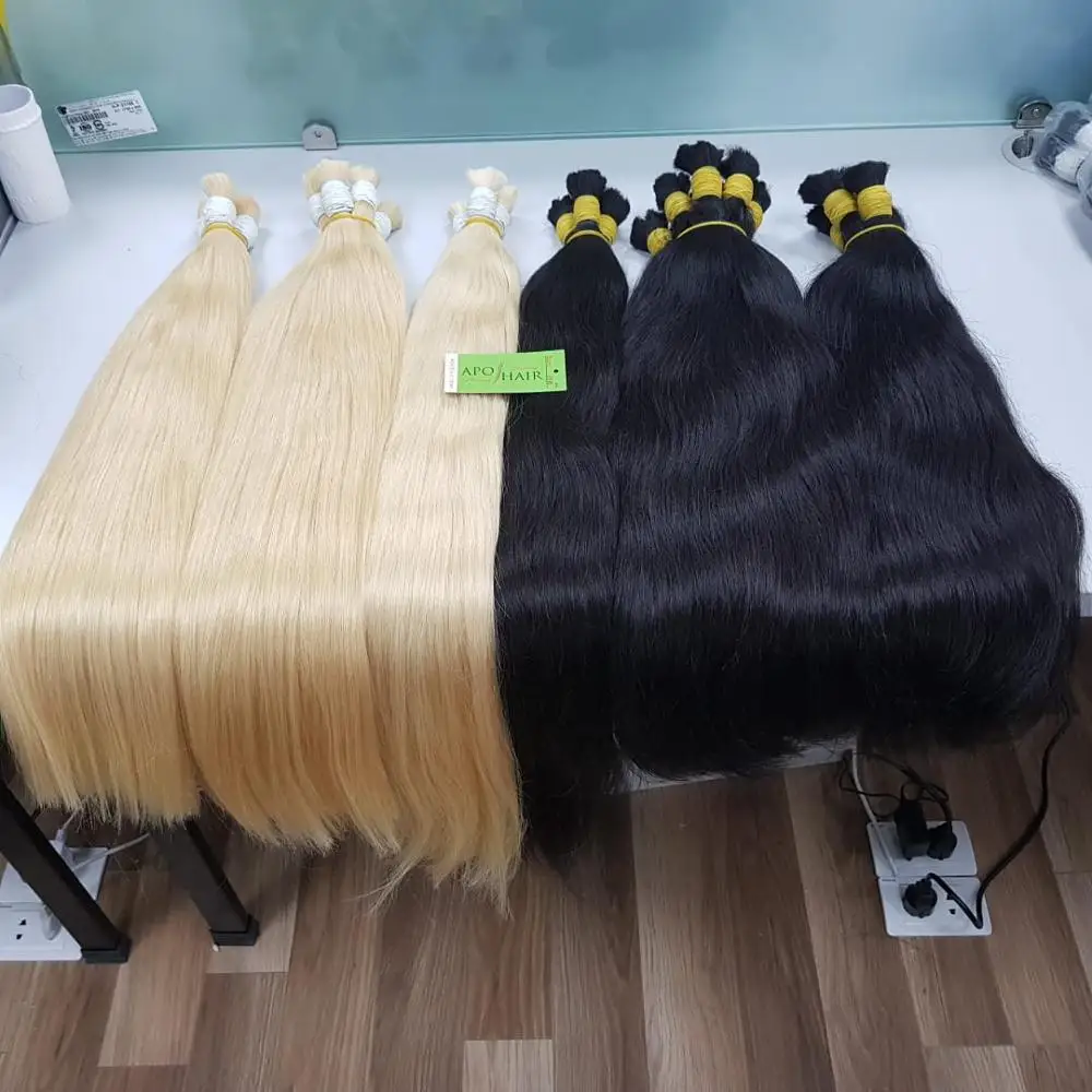
Vietnamese Human Hair Top Quality Black and Blonde Hair Bulk 