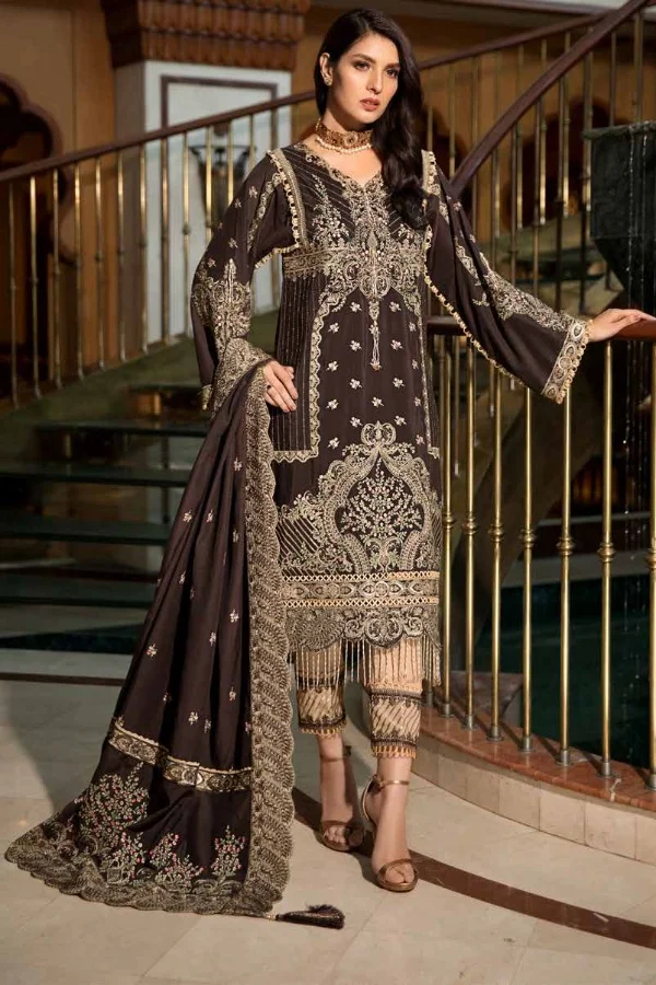  Сшитая/НЕОБРАБОТАННАЯ полная вышитая льняная ткань из 3 частей Salwar Kameez с принтом дупатта для женщин 2021